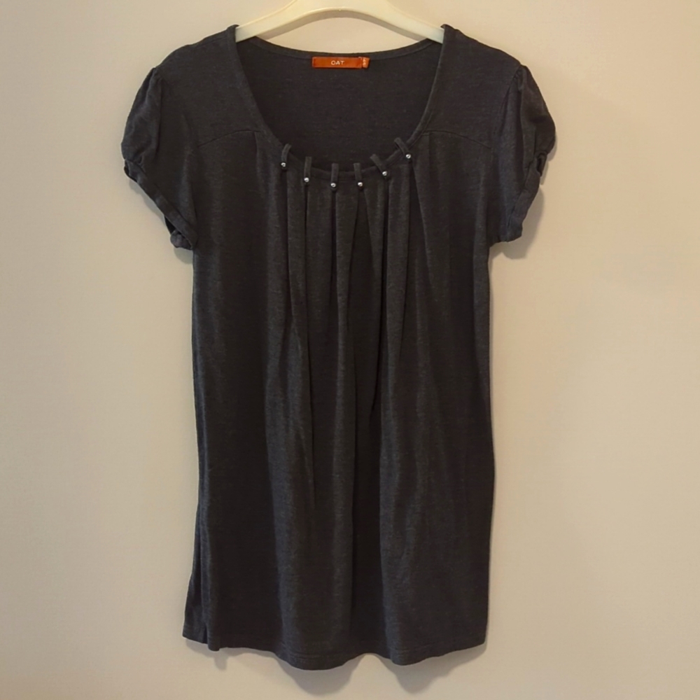 Oat a-line grey short-sleeve tee small